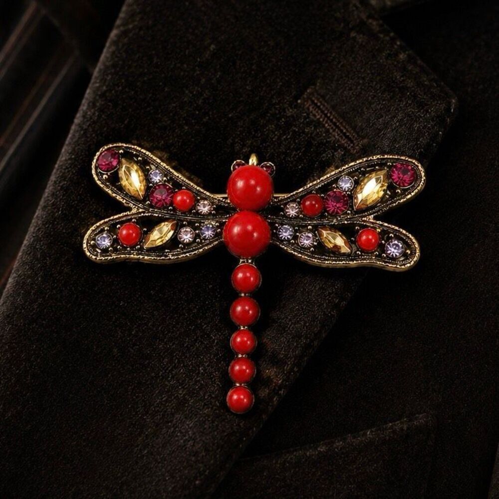 Men’s Jazz Club Dragonfly Lapel Pin Vintage Style Brooch